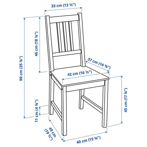 IKEA - PINNTORP, kitchen table set, white/brown, 4 chairs