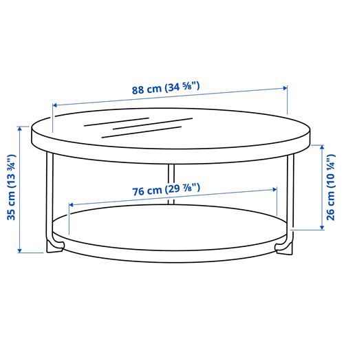 IKEA - FRÖTORP, coffee table, black/marble effect, 88 cm