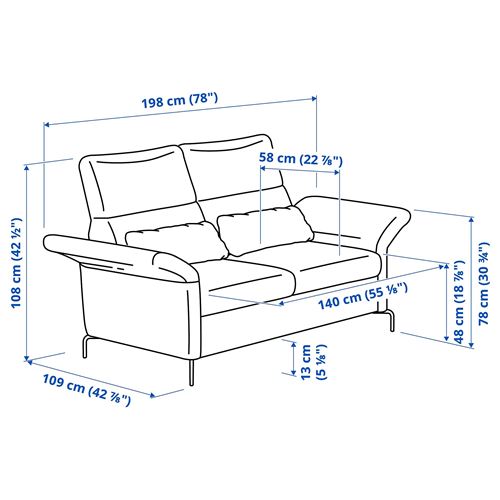 IKEA - FAMMARP, 2'li kanepe, viarp bej-kahverengi