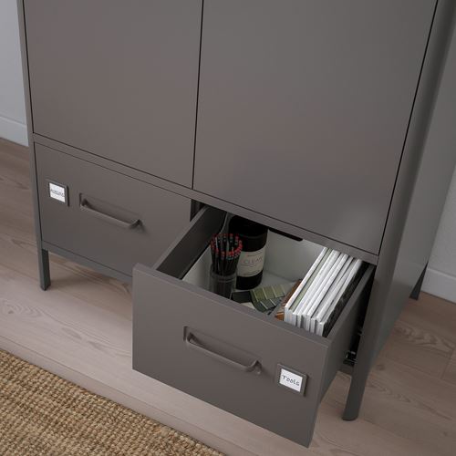 IKEA - IDASEN, office cabinet, dark grey, 80x47x119 cm