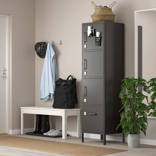 IKEA - IDASEN, office cabinet, dark grey, 45x172 cm