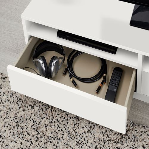 IKEA - BENNO, tv bench, white, 120x39x42 cm