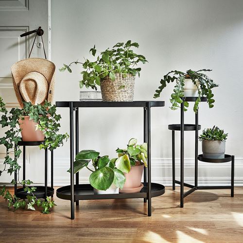 IKEA - OLIVBLAD, plant stand, black, 35 cm