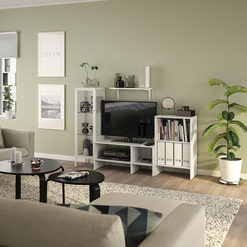 IKEA - BAGGEBO, tv storage unit, white, 174x35x116 cm