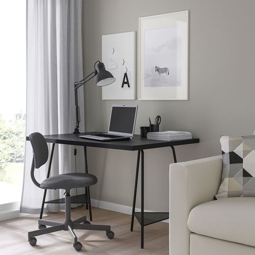 IKEA - MALVAKT, desk table top, black, 120x80 cm