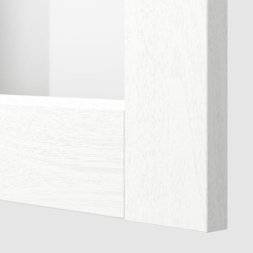 IKEA - ENKÖPING, glass door, white-wood effect, 40x100 cm