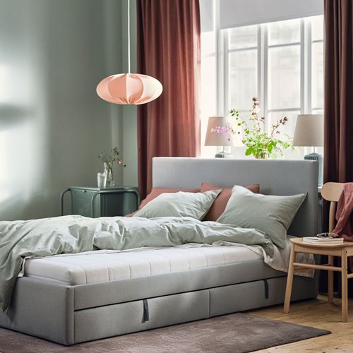 IKEA - AFJALL, double bed mattress, white, 140x200 cm