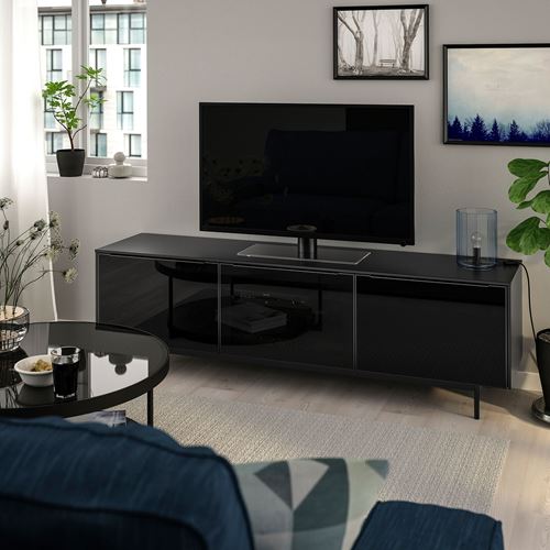 IKEA - RANNAS, tv bench, black, 180x40 cm