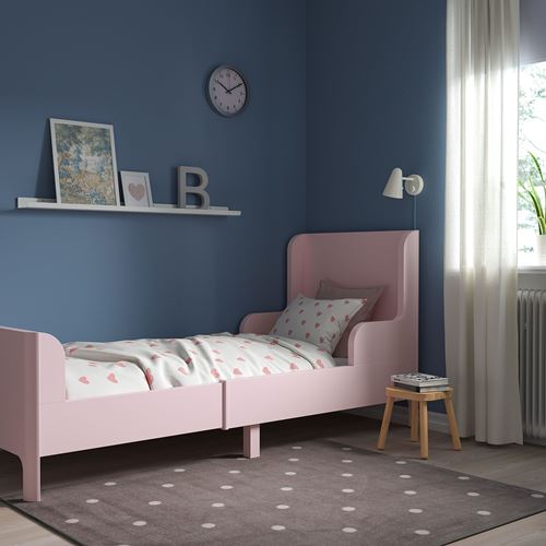 IKEA - BUSUNGE, extendable bed, light pink, 80x200 cm