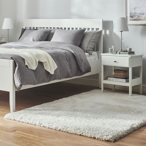 IKEA - VOLLERSLEV, large rug, white, 133x195 cm