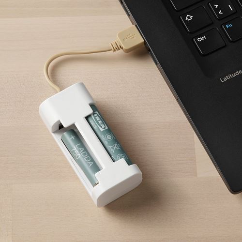 IKEA - VINNINGE, pil şarj aleti, beyaz