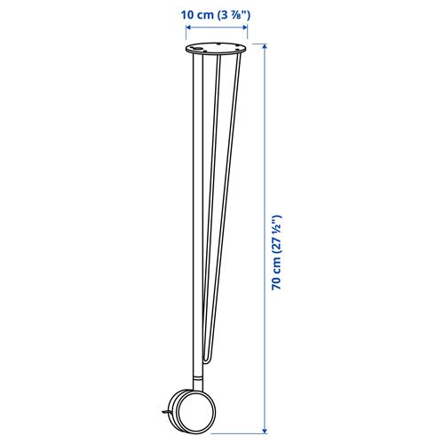 IKEA - KRILLE, çalışma masası ayağı, beyaz, 70 cm