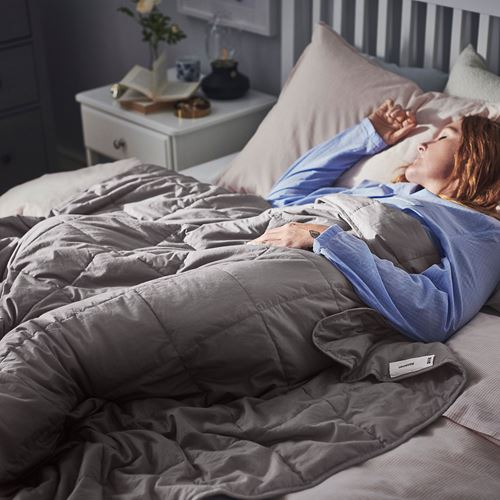 IKEA - ODONVIDE, weighted blanket, dark grey, 150x200 cm 8 kg