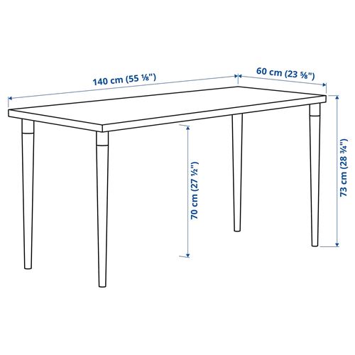 IKEA - MALSKYTT/HILVER, desk, birch, 140x60 cm