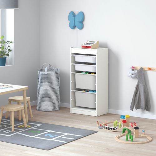 IKEA - TROFAST, storage-unit, white/grey, 46x30x94 cm