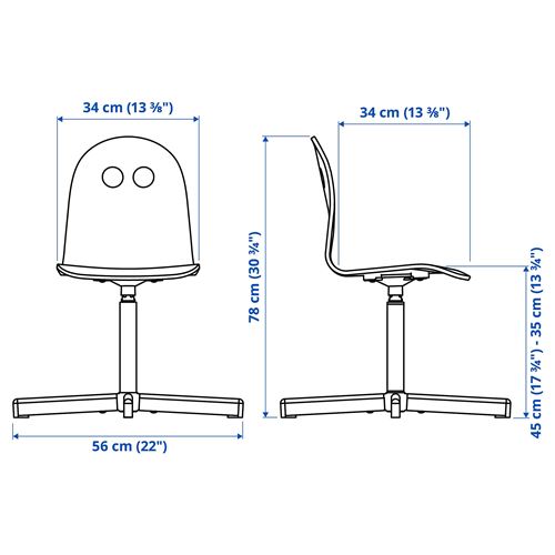 IKEA - VALFRED/SIBBEN, child's desk chair, white