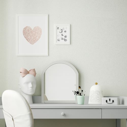 IKEA - SMYGA, wall mirror, light grey, 44x38 cm