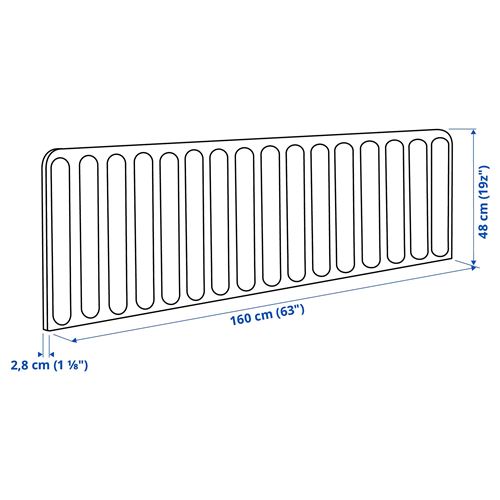 IKEA - EILIF, Screen for desk, grey, 160x48 cm