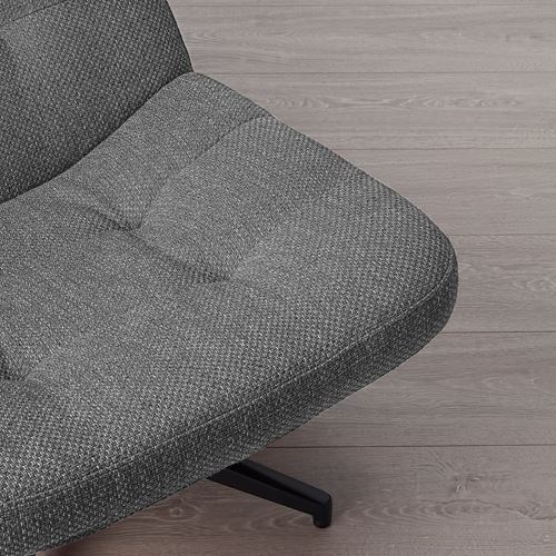 IKEA - HAVBERG, swivel armchair, lejde grey/black