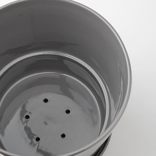 IKEA - CITRUSFRUKT, stoneware plant pot, grey, 24 cm