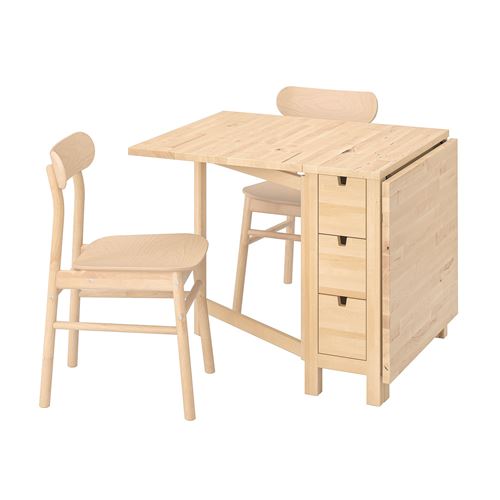 IKEA - NORDEN/RÖNNINGE, kitchen table set, birch, 2 chairs