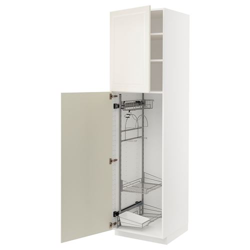 IKEA - METOD, cleaning cabinet, BODBYN off-white, 60x60x220 cm