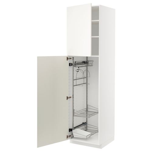 IKEA - METOD, cleaning cabinet, VEDDINGE white, 60x60x220 cm