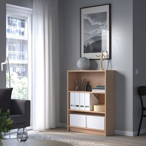 IKEA - BILLY, bookcase, white stained oak veneer, 80x28x106 cm