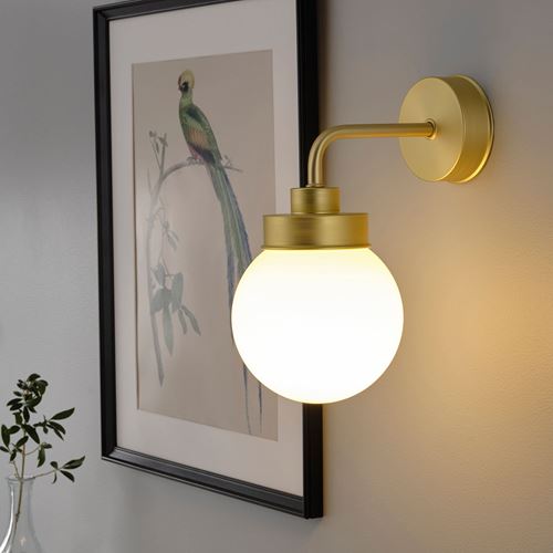 IKEA - FRIHULT, wall lamp, brass colour