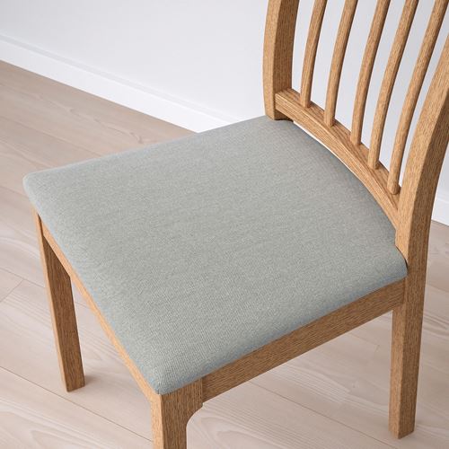 IKEA - EKEDALEN, upholstered wooden chair, oak/Orrsta light grey