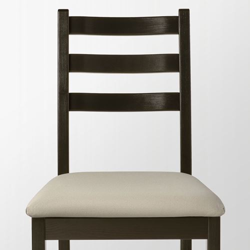 IKEA - LERHAMN, döşemeli ahşap sandalye, venge-vittaryd bej