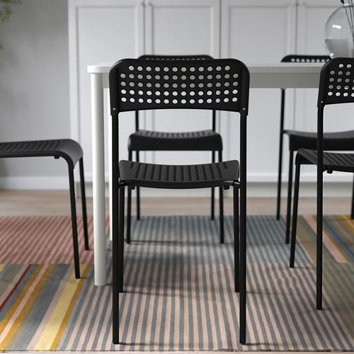 IKEA - ADDE, plastic chair, black