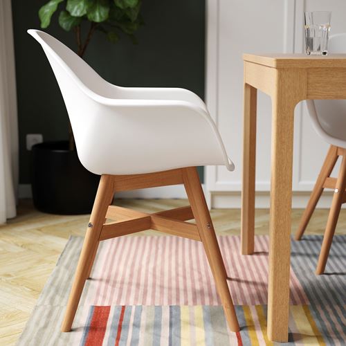IKEA - FANBYN, kolçaklı sandalye, beyaz-masif okaliptüs