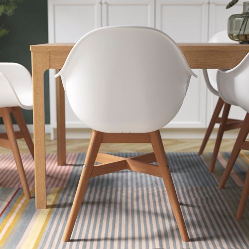 IKEA - FANBYN, kolçaklı sandalye, beyaz-masif okaliptüs