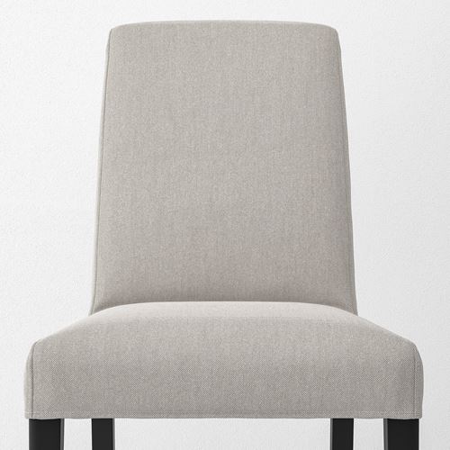 IKEA - BERGMUND, upholstered wooden chair, black-orrsta light grey