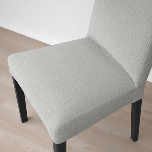 IKEA - BERGMUND, upholstered wooden chair, black-orrsta light grey