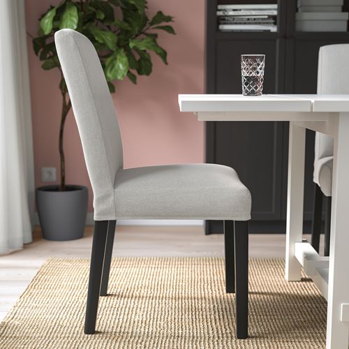 IKEA - BERGMUND, upholstered wooden chair, black-orrsta light grey