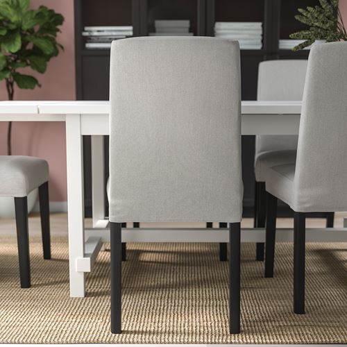 IKEA - BERGMUND, upholstered wooden chair, black-orrsta light grey