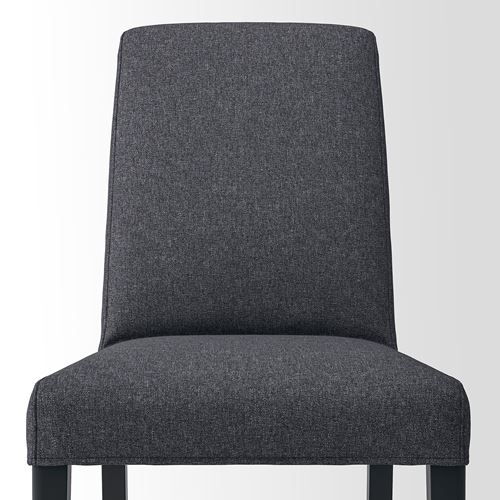 IKEA - BERGMUND, upholstered wooden chair, black-gunnared medium grey