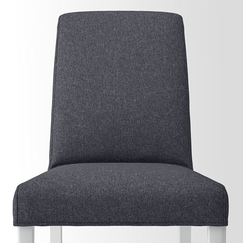 IKEA - BERGMUND, upholstered wooden chair, white-gunnared medium grey