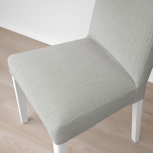 IKEA - BERGMUND, upholstered wooden chair, white/Orrsta light grey