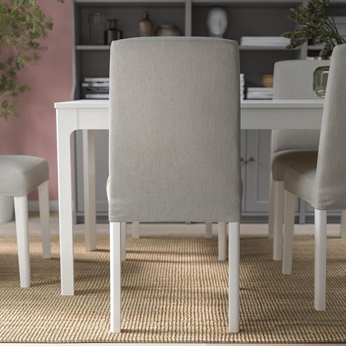 IKEA - BERGMUND, upholstered wooden chair, white/Orrsta light grey