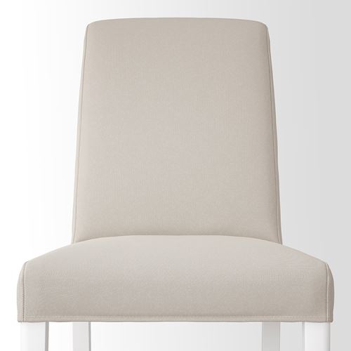 IKEA - BERGMUND, upholstered wooden chair, white-Hallarp beige