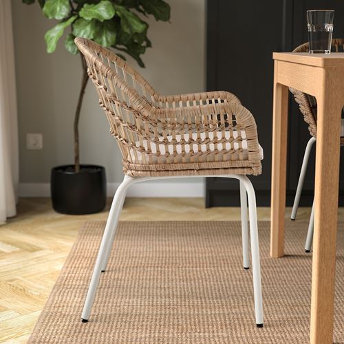 IKEA - NILSOVE, rattan sandalye, rattan-beyaz