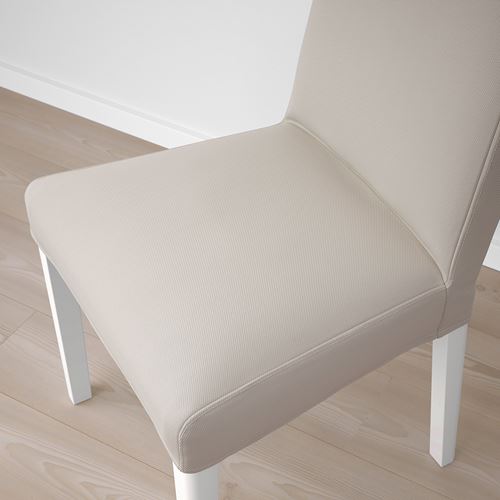 IKEA - BERGMUND, upholstered wooden chair, white-Hallarp beige