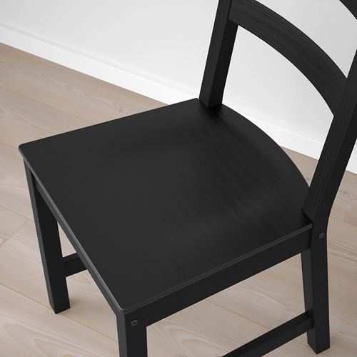 IKEA - SKOGSTA/NORDVIKEN, dining set, acacia/black, 6 chairs