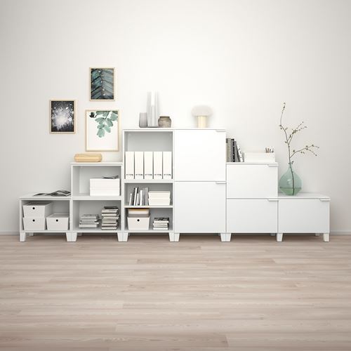 IKEA - PLATSA, PLATSA wardrobe, white, 360x42x133 cm