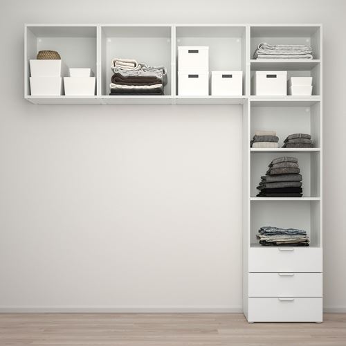 IKEA - PLATSA, PLATSA wardrobe, white, 240x42x241 cm