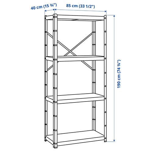 IKEA - BROR, shelving unit, black, 85x40x190 cm