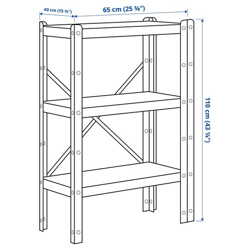 IKEA - BROR, shelving unit, black, 65x40x110 cm